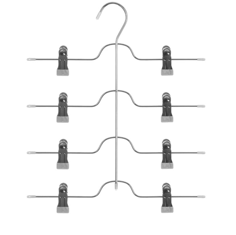 Hanger for4 skirts, Metal, SPACE SAVING CLIP HANGER, 33,5 cm, Silver / grey in the group Storage / Wardrobe storage / Hangers and hooks at SmartaSaker.se (40927)