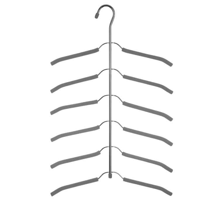 Hanger for 6 Shirts, SOFT CASCADE, 37 cm, Silver / Grey in the group Storage / Wardrobe storage / Hangers and hooks at SmartaSaker.se (40929)