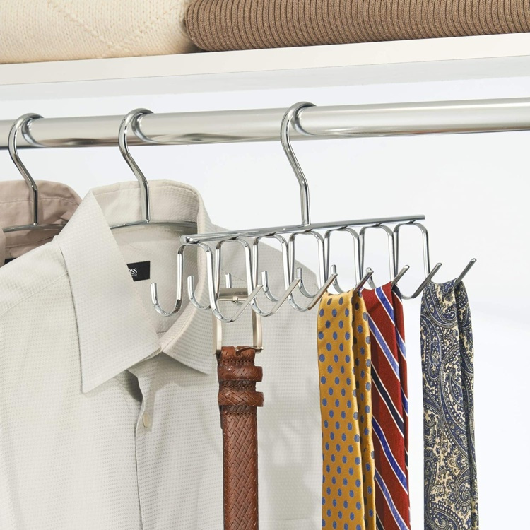 Hanger in metal for ties and belts, AXIS, Silver in the group Storage / Wardrobe storage / Hangers and hooks at SmartaSaker.se (40962)