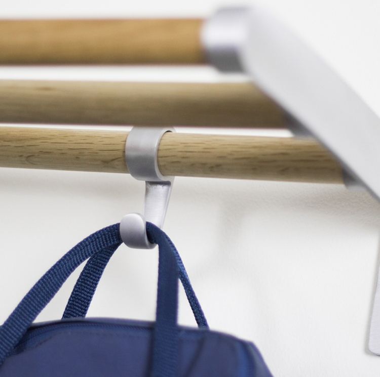 Closet rod hooks, HABO ELEGANT, Set of 2, Aluminum in the group Storage / Wardrobe storage / Hangers and hooks at SmartaSaker.se (40988)