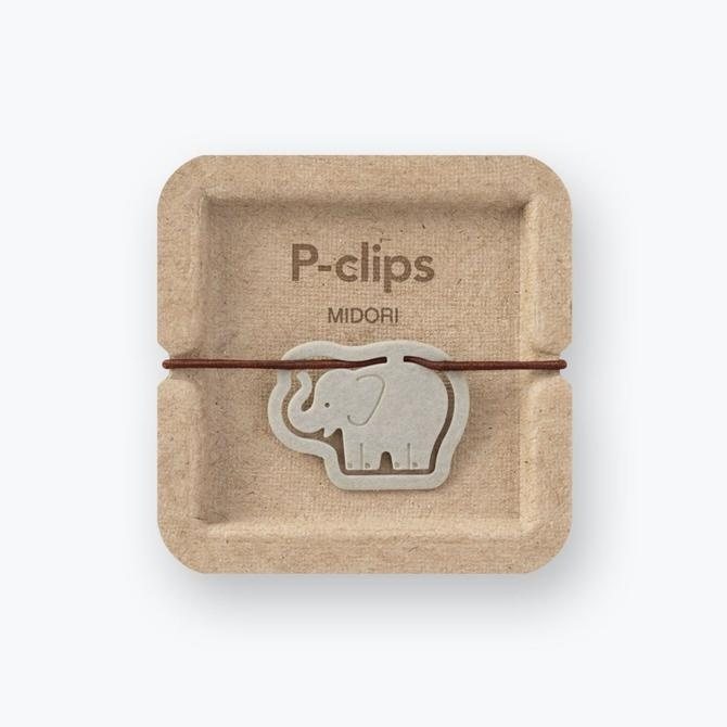Paper Clips in cardboard, Set of 16, P-CLIPS - PAPER ELEPHANTS, Midori, Assorted in the group Storage / Office supplies at SmartaSaker.se (40989)