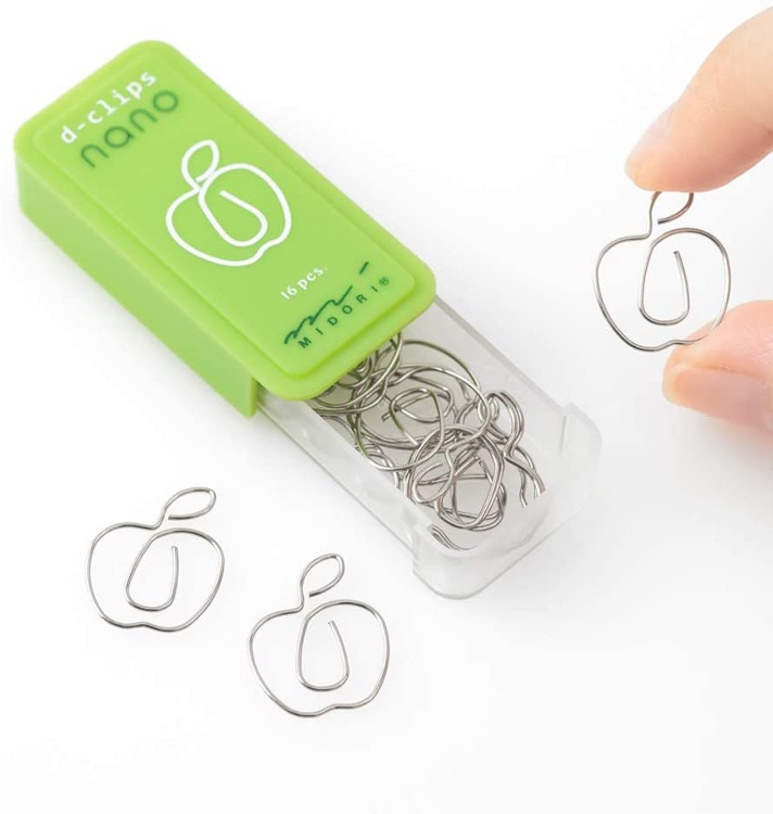 Paper Clips Mini, NANO - APPLE, 16 psc, Midori, Silver in the group Storage / Office supplies at SmartaSaker.se (40994)