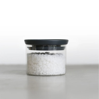 Glass Canister, 0,3L, STACKABLE SMALL JAR, Ø 10,4 x H 8,5 cm, Brabantia, Clear / Dark Grey in the group Storage / Kitchen storage / Storage bins and jars / Brabantia at SmartaSaker.se (41003)