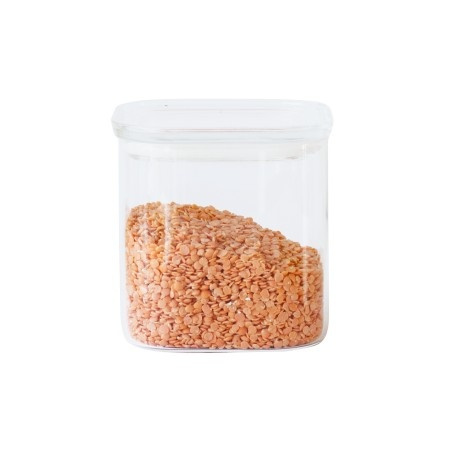 Glass Canister, 0,8 L, PEBBLY SQUARE SMALL, Clear in the group Storage / Kitchen storage / Storage bins and jars at SmartaSaker.se (41011)