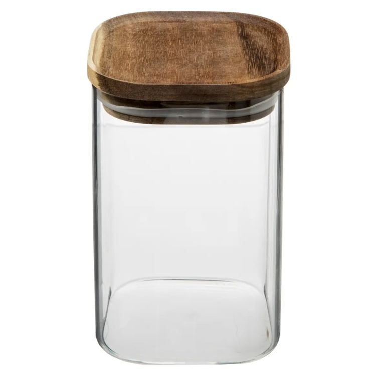Glass Canister, 1 L, HERMET ACACIA SMALL, Clear / Brown in the group Storage / Kitchen storage / Storage jars at SmartaSaker.se (41013)