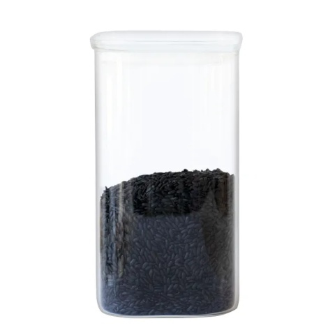 Glass Canister, 1,4 L, PEBBLY SQUARE MEDIUM, Clear in the group Storage / Kitchen storage / Storage bins and jars at SmartaSaker.se (41017)