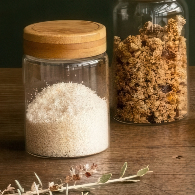 Jar with Bamboo Lid, 450 ml, PEBBLY SMALL ROUND POT, Ø 8 x H 12 cm, Clear / Nature in the group Storage / Kitchen storage / Storage jars at SmartaSaker.se (41020)