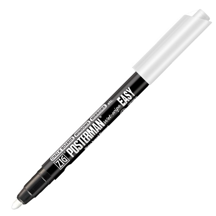 Marker, ZIG CHALK MARKER POSTERMAN PMA-980 EASY, 1,5-3,0mm, White in the group Storage / Office supplies at SmartaSaker.se (41042)