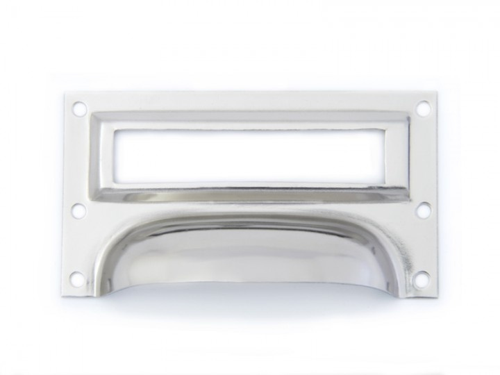 Handle with label frame, Large, MUSCHELGRIFF, XL 9 x H5 ,7 , Silver in the group Storage / Magnets and adhesives / Signs and labels at SmartaSaker.se (41064)