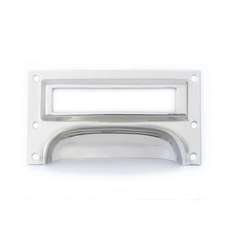 Handle with label frame, Large, MUSCHELGRIFF, XL 9 x H5 ,7 , Silver in the group Storage / Magnets and adhesives at SmartaSaker.se (41064)