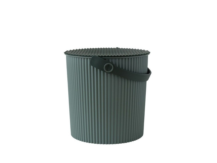 Bucket / basket with lid, MEDIUM OMNIOUTIL, 10 L, Baked Green in the group Storage / Storage room and garage / Baskets and buckets at SmartaSaker.se (41081)
