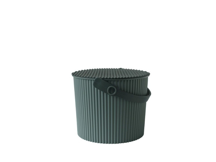 Bucket / basket with lid, SMALL OMNIOUTIL, 8L, Baked Green in the group Storage / Storage room and garage / Baskets and buckets at SmartaSaker.se (41083)