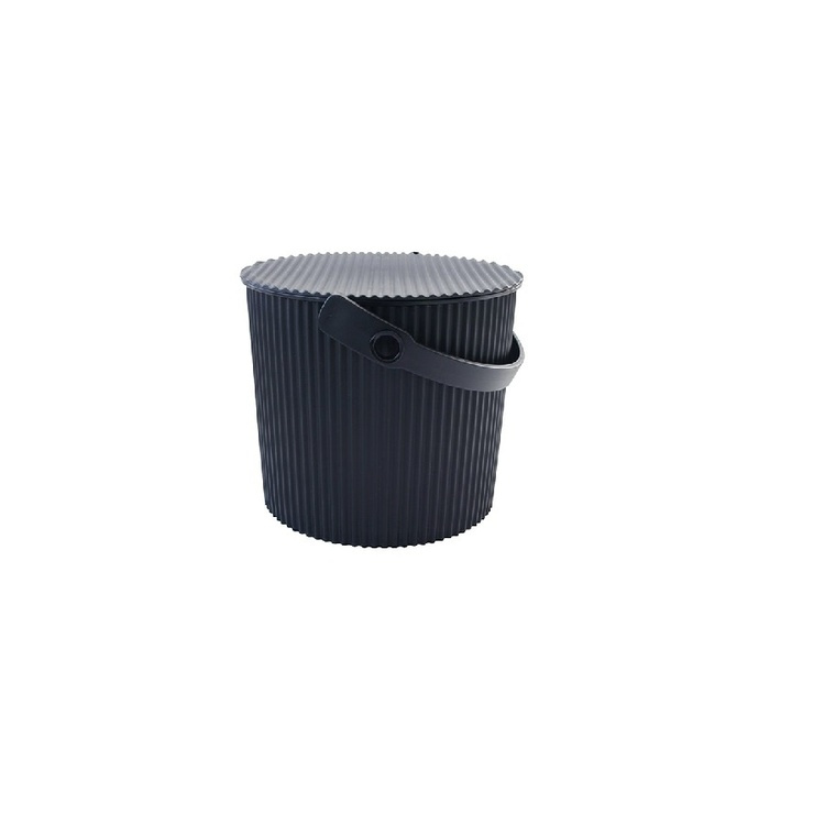 Bucket / basket with lid, SMALL OMNIOUTIL, 8L, Black in the group Storage / Storage room and garage / Baskets and buckets at SmartaSaker.se (41087)