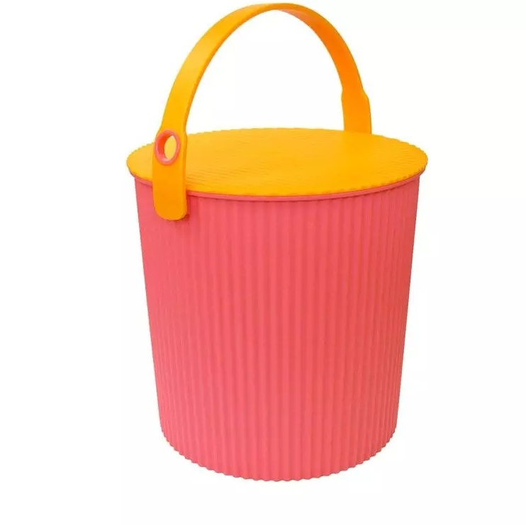 Bucket / basket with lid, LARGE OMNIOUTIL, 20L, Pink / orange in the group Storage / Storage room and garage / Baskets and buckets at SmartaSaker.se (41128)