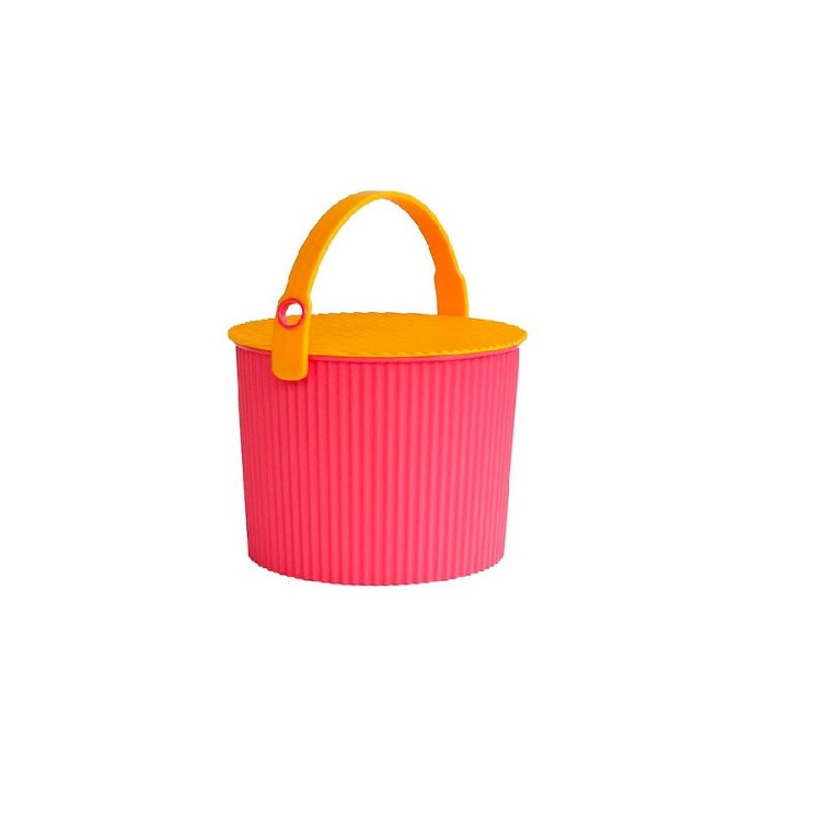 Bucket / basket with lid, SMALL OMNIOUTIL, 8L, Pink / orange, in the group Storage / Storage room and garage / Baskets and buckets at SmartaSaker.se (41131)