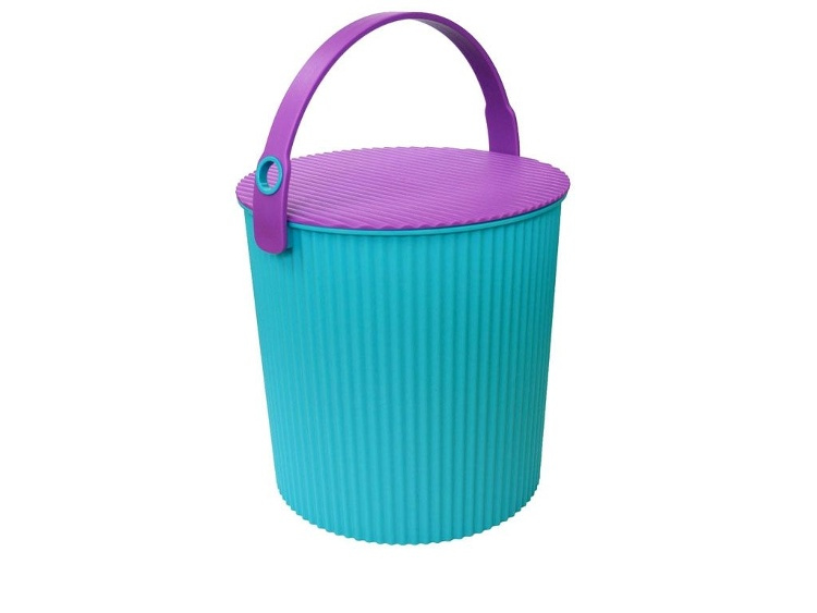 Bucket / basket with lid, LARGE OMNIOUTIL, 20L, Turquoise in the group Storage / Storage room and garage / Baskets and buckets at SmartaSaker.se (41140)