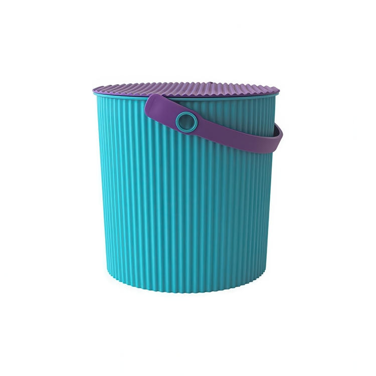 Bucket / basket with lid, MEDIUM OMNIOUTIL, 10 L, Turquoise in the group Storage / Storage room and garage / Baskets and buckets at SmartaSaker.se (41141)