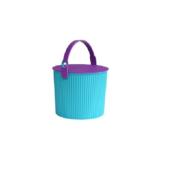 Bucket / basket with lid, SMALL OMNIOUTIL, 8L, Turquoise / Purple in the group Storage / Storage room and garage / Baskets and buckets at SmartaSaker.se (41143)