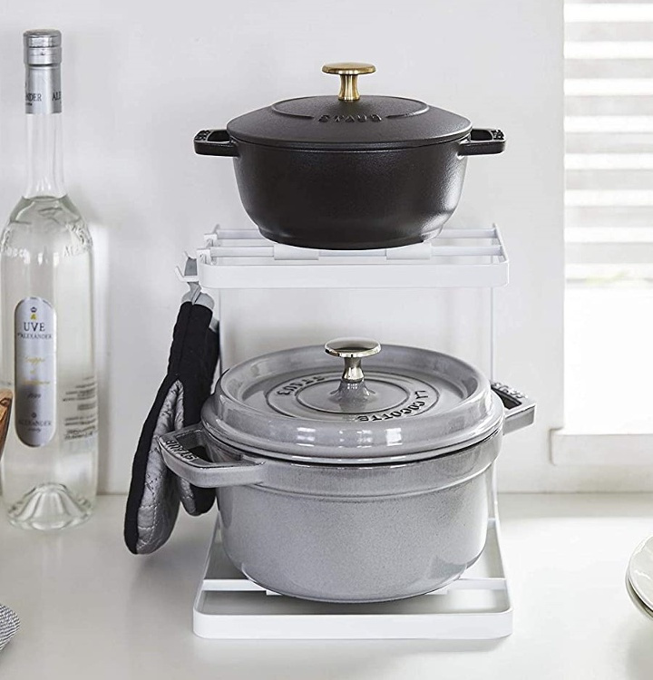 Rack for Cookware, TOWER POT STAND, Yamazaki, White in the group Storage / Kitchen storage / Kitchen cabinet organizers at SmartaSaker.se (41170)