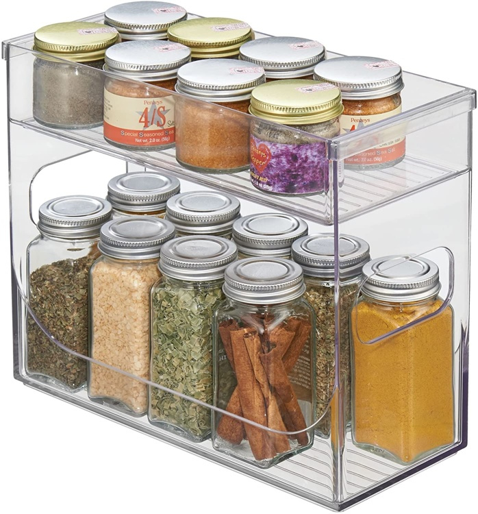 Spice Rack, LINUS CABINET ORGANIZER, 12 x 26 x 21,6 cm, Transparent in the group Storage / Kitchen storage / Kitchen cabinet organizers / Spice racks at SmartaSaker.se (41171)
