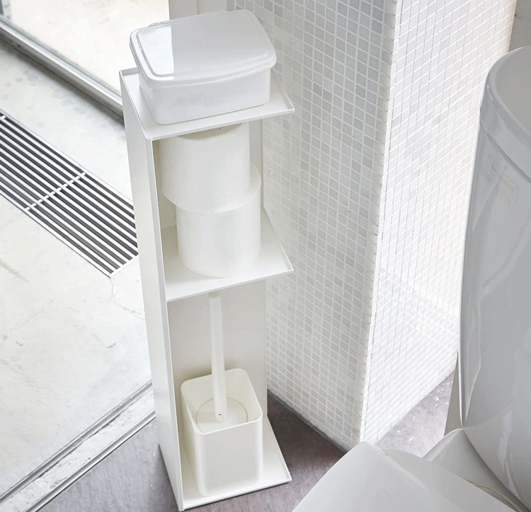 Shelf for toilet paper, TOWER SLIM TOILET RACK, 17 x 13 x H 70,5 cm, White in the group Storage / Bathroom storage at SmartaSaker.se (41181)