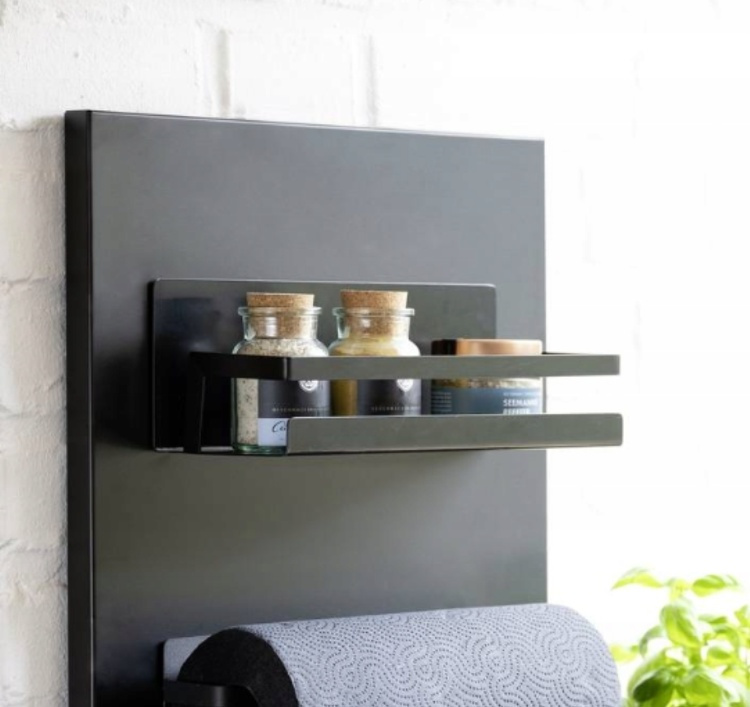 Shelf in sturdy metal, Magnetic / Adhesive, GEWÜRZREGAL, 30 x 11 x H 12 cm, Black in the group Storage / Magnets and adhesives / Magnetic storage at SmartaSaker.se (41185)