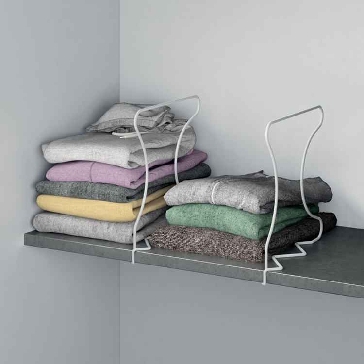 Shelf Dividers in metal. Set of 2, WALLY, 29 x H 30 cm, White in the group Storage / Wardrobe storage at SmartaSaker.se (41189)