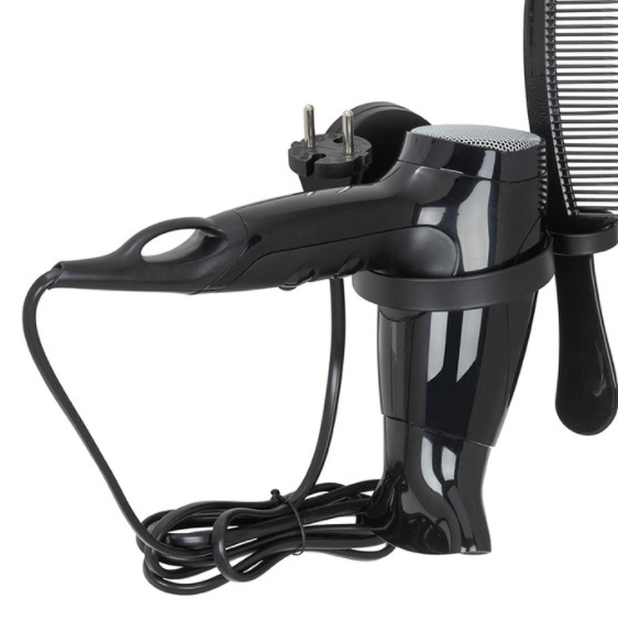 Holder for Hairdryer, Self-Adhesive, PAVIA STATIC-LOC, Black in the group Storage / Bathroom storage at SmartaSaker.se (41212)