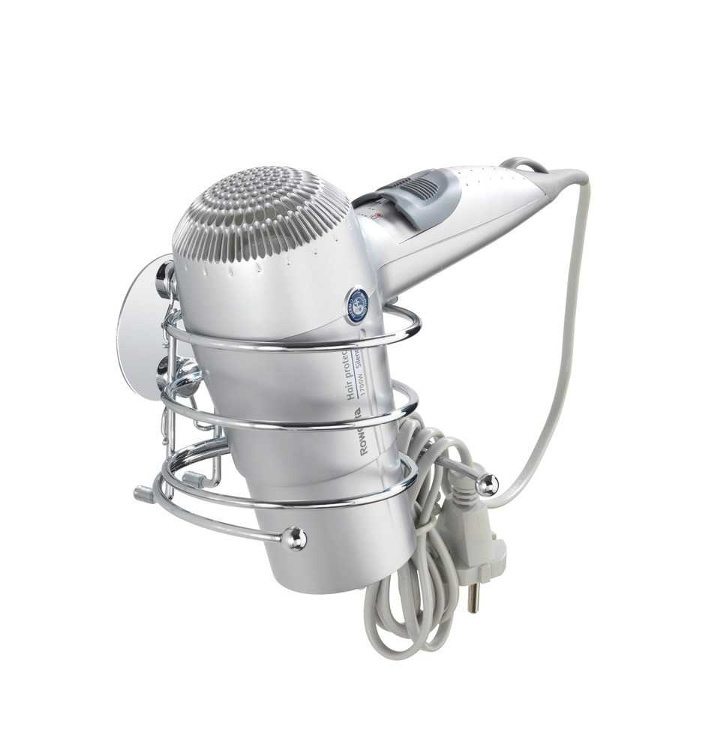 Holder for Hairdryer, Adhesive, TURBO-LOC, Silver in the group Storage / Bathroom storage at SmartaSaker.se (41213)