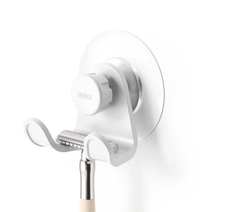 Razor holder / Double hook, Självhäftande, UMBRA FLEX ADHESIVE, White in the group Storage / Bathroom storage at SmartaSaker.se (41219)