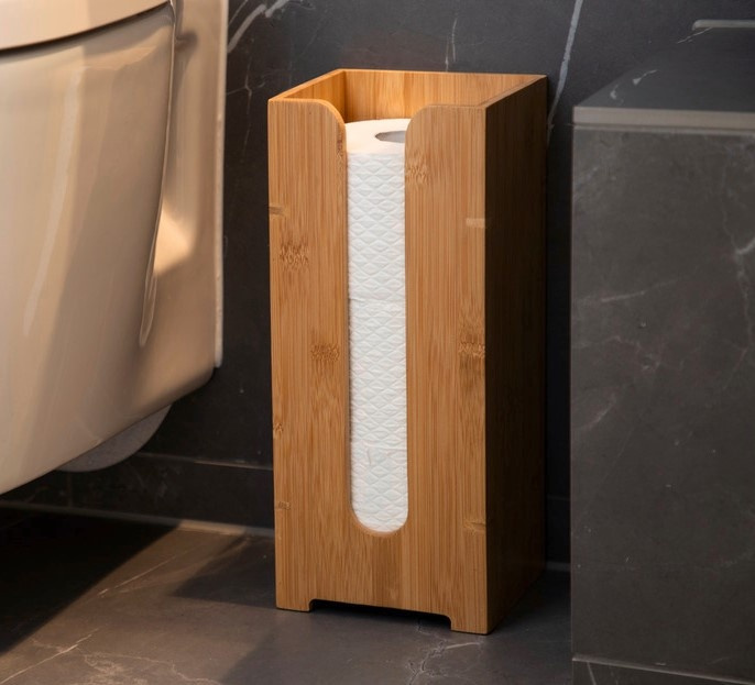 Toilet paper reserve, BAMBOO, 15 x 14 x H35,5 cm, Nature in the group Storage / Bathroom storage at SmartaSaker.se (41225)
