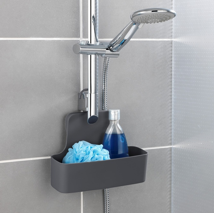 Hanging bathroom basket, BARCELONA, 26 x 9 x H 24 cm, Anthracite in the group Storage / Bathroom storage / Bath and shower caddies at SmartaSaker.se (41252)