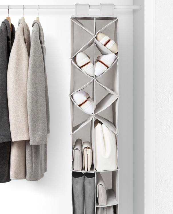 Hanging storage for shoes and bags, PREMIUM COLGDOR PARA ZAPATOS, 30 x 30 x H 142,5 cm, Light Grey in the group Storage / Wardrobe storage / Hangers and hooks at SmartaSaker.se (41273)