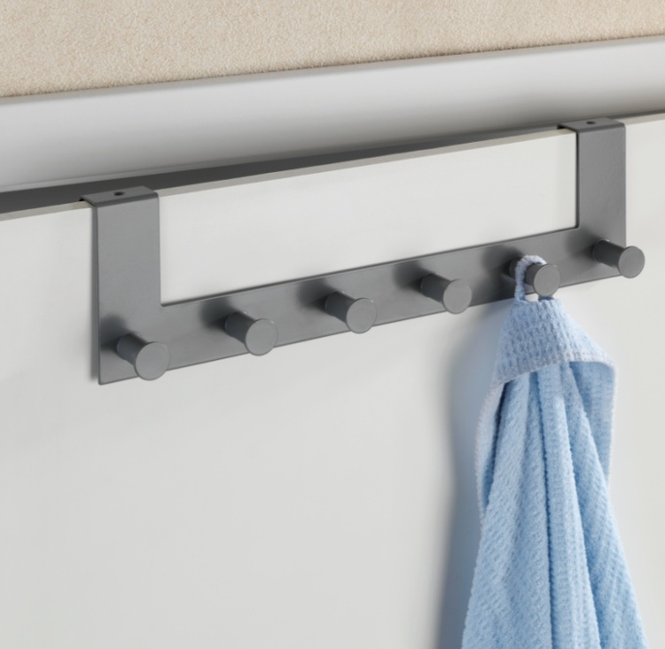Hanger for door, CELANO, 2 cm, 6 hooks, Metal, Grey in the group Storage / Bedroom storage / Over door hooks at SmartaSaker.se (41294)