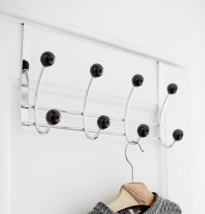 Hanger, over the door, BONNY, 4 krokar, Silver / Black in the group Storage / Bedroom storage / Over door hooks at SmartaSaker.se (41302)