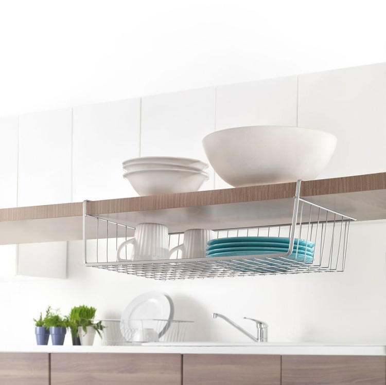 Hanging basket, KANGURO XL, 50 x 26 x H 14 cm, Silver in the group Storage / Kitchen storage / Kitchen cabinet organizers / Under shelf storage at SmartaSaker.se (41318)