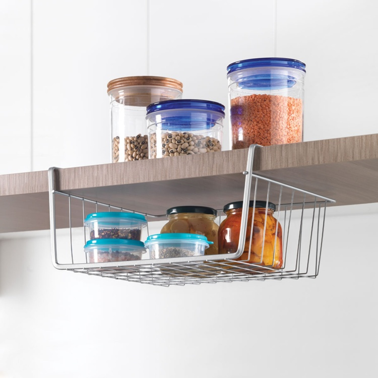 Hanging basket, KANGURO, 30 x 26 x H 14 cm, Silver in the group Storage / Kitchen storage / Kitchen cabinet organizers / Under shelf storage at SmartaSaker.se (41319)