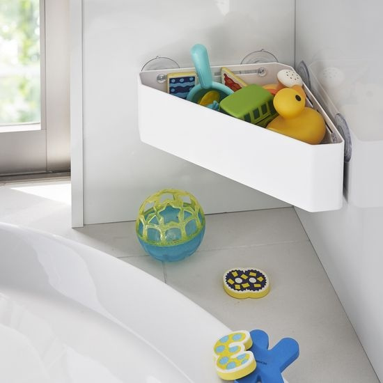 Corner shower basket with suction cups, TOWER, 22 x 27,5 x H 10 cm, Yamazaki, White in the group Storage / Bathroom storage / Bath and shower caddies at SmartaSaker.se (41327)