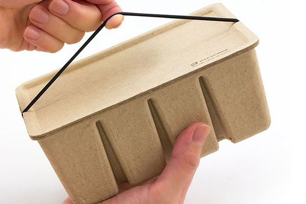 Box with lid, MIDORI PULP CASE, 12 x 16,7 x H 7 cm Beige in the group Storage / Storage boxes / Mini organizers / Boxes at SmartaSaker.se (41332)