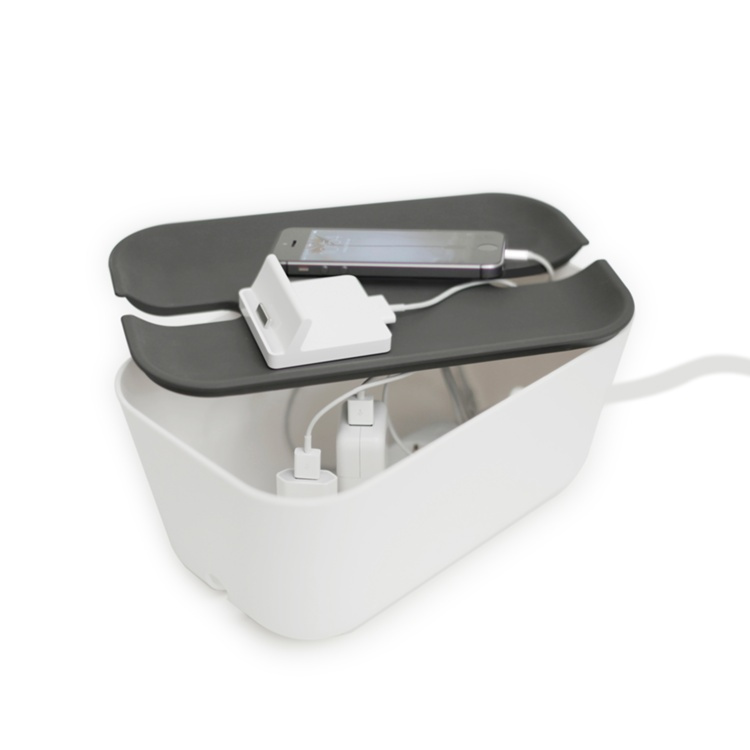 Cable organizer, BOSIGN, Medium, 30 x 18 x H 13,5 cm , White / Grey in the group Storage / Storage boxes at SmartaSaker.se (41338)