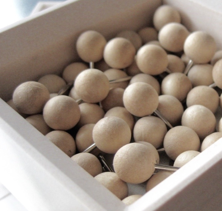 Push Pins, Set of 50, WOOD, Deskstore, Ø 0,9 cm, Nature in the group Storage / Office supplies at SmartaSaker.se (41349)