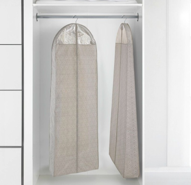 Dress cover for dresses, Extra Long, BALANCE PARTY DRESS, 60 x 20 x H 180 cm, Taupe in the group Storage / Wardrobe storage / Garment covers at SmartaSaker.se (41398)