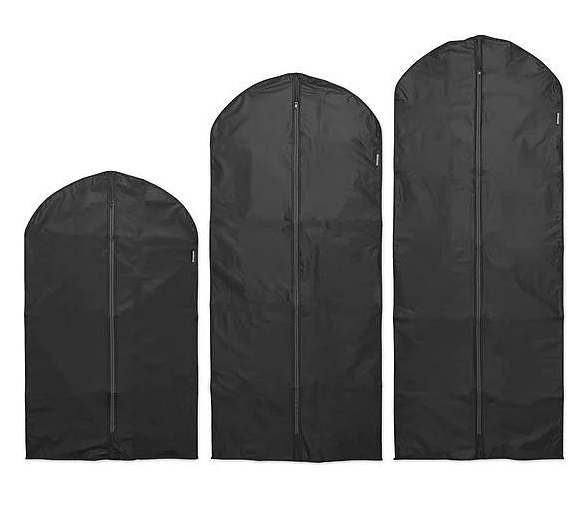 Clothes Cover, Set of 3, BRABANTIA - MEDIUM + LARGE + XL, Black in the group Storage / Wardrobe storage / Garment covers at SmartaSaker.se (41404)