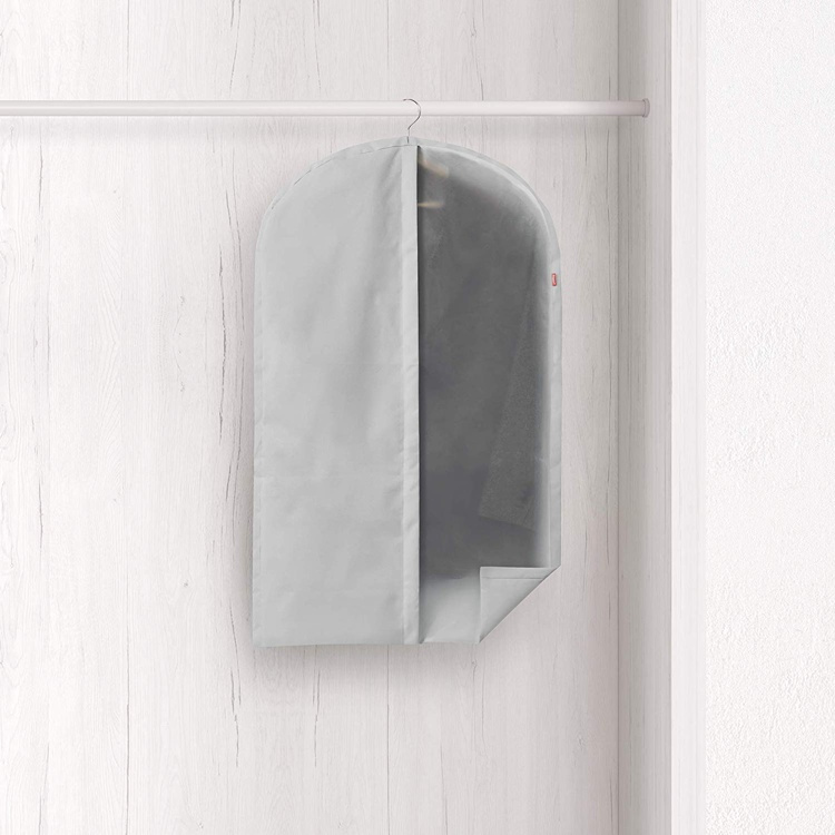 Dress cover / Garment bag, Short, RAYEN PREMIUM, 60 x 5 x H 100 cm, Light Grey in the group Storage / Wardrobe storage / Garment covers at SmartaSaker.se (41424)