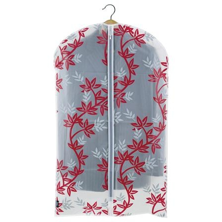 Dress cover / Garment bag, Short, RED LEAF, 60 x H 100 cm, White / Red in the group Storage / Wardrobe storage / Garment covers at SmartaSaker.se (41426)