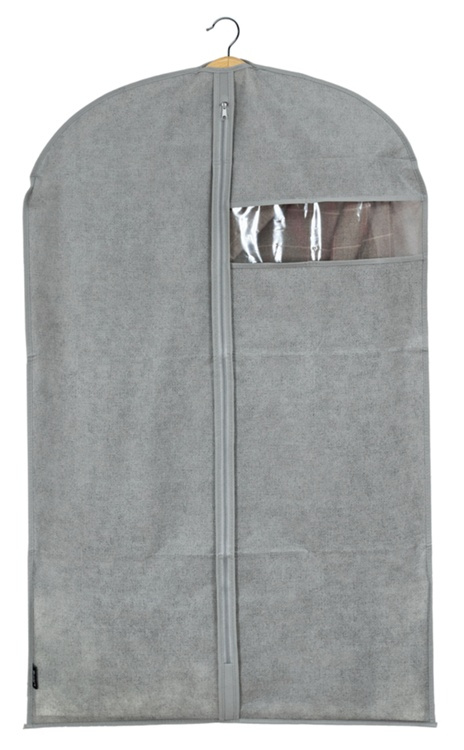 Dress cover / Garment bag, Short, STONE GREY, 60 x H100 cm, Grey in the group Storage / Wardrobe storage / Garment covers at SmartaSaker.se (41427)