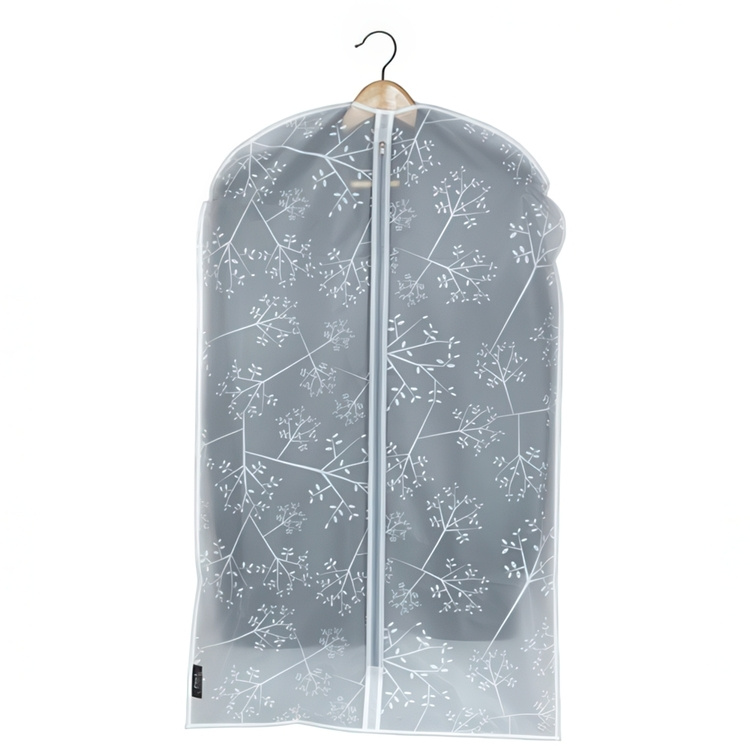 Dress cover / Garment bag, Short, WHITE LEAF, 60 x H 100 cm, White in the group Storage / Wardrobe storage / Garment covers at SmartaSaker.se (41433)