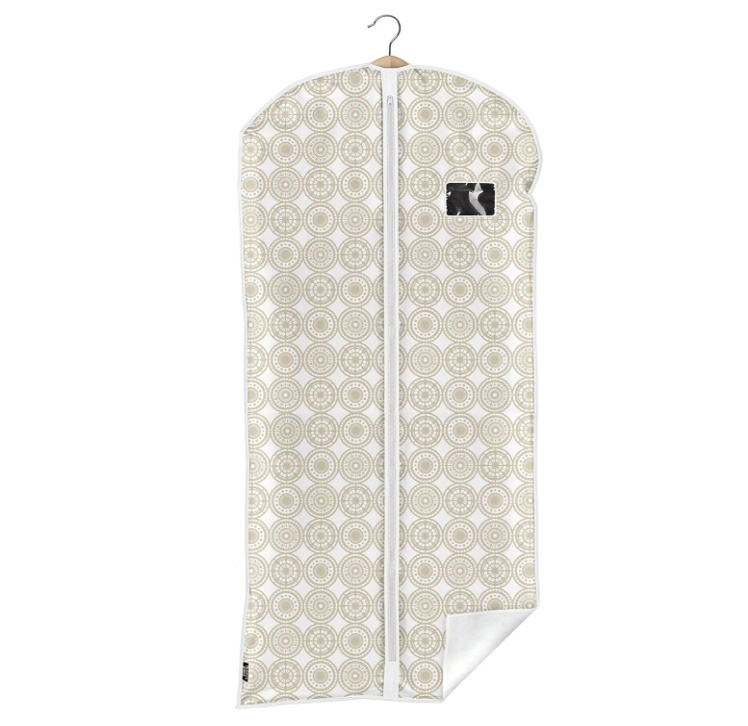 Dress cover / Garment bag, Long, ELLA SAND, 60 x H135 cm, White / beige in the group Storage / Wardrobe storage / Garment covers at SmartaSaker.se (41438)