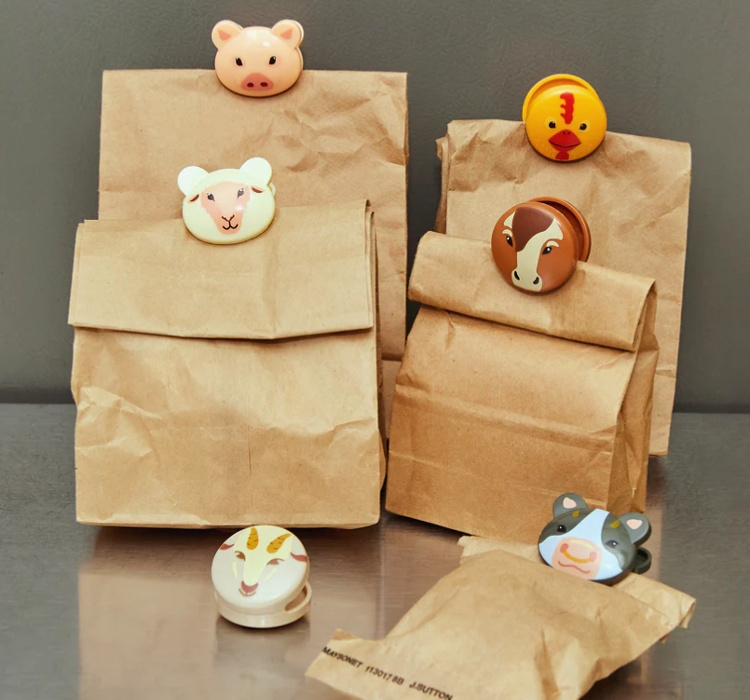 Clamps, Set of 6, FARM ANIMAL BAG CLIPS, Kikkerland, Mix in the group Storage / Kitchen storage at SmartaSaker.se (41460)