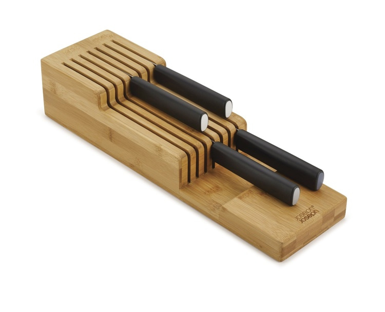 Knife organiser for 9 knives, 2-tier, DRAWERSTORE BAMBOO, Joseph Joseph, 39,8 x 11 x H 9 cm, Nature in the group Storage / Kitchen storage / Kitchen cabinet organizers / Cutlery drawers at SmartaSaker.se (41465)